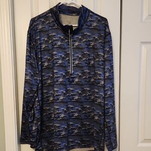 1764 Golf Blue Camouflage Quarter-Zip Athletic Pullover Size 2XL